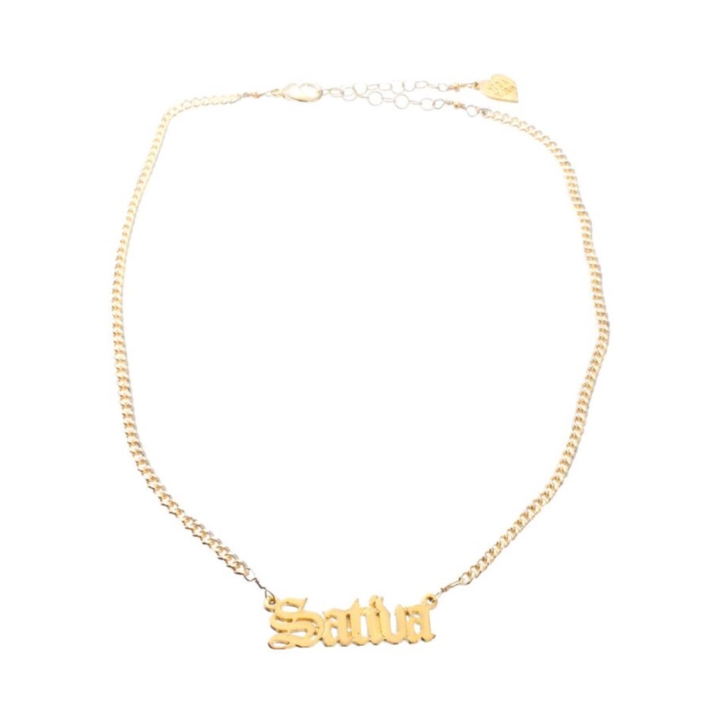 18k Gold Plated - SATIVA - nameplate Choker